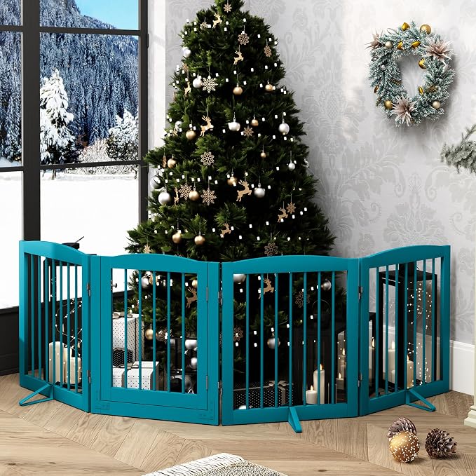 Freestanding Dog Gate with Door, Pet Gate - Image 7
