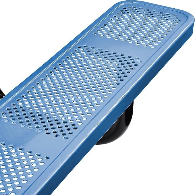 Global Industrial 72" Rectangular Picnic Table, Perforated Metal, Thermoplastic - Image 5