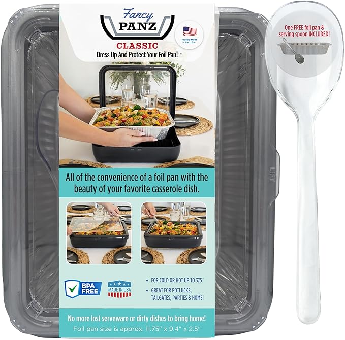 Fancy Panz - Platinum Classic Aluminum Foil Pan Carrier - Elevated Food Serving by FancyPanz