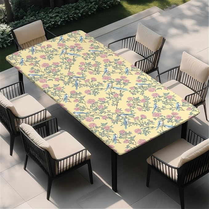 Rectangle Table Cloth Cover Waterproof Elastic Fitted Polyester Fitted by Unknown