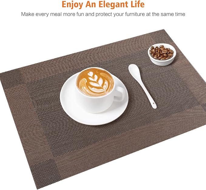 Placemats Set of 4, Heat and Stain Resistant Indoor/Outdoor Place mats - Image 6