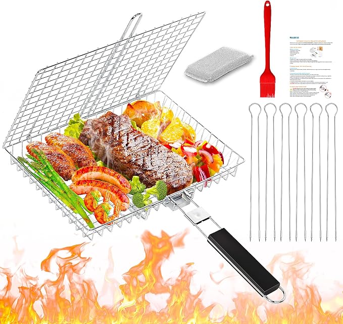 Grill Basket for Outdoor Grill, Stainless Steel Grilling Basket by Unknown