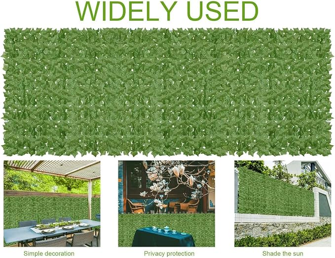 Artificial Ivy Privacy Fence Wall Screen, 160x60 in UV-Anti Faux Greenery - Image 6