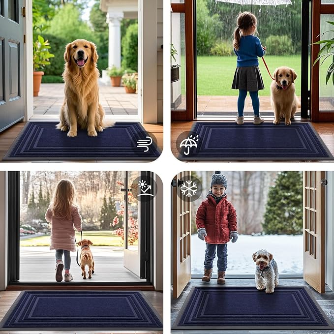 Buganda Front Door Mat Indoor Outdoor Entrance, Non-Slip Natural Rubber Doormats - Image 7