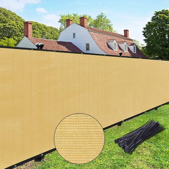 UPGRADE Privacy Fence Screen 5'x38' Sand Outdoor 90% Visibility Blockage 170 by UPGRADE