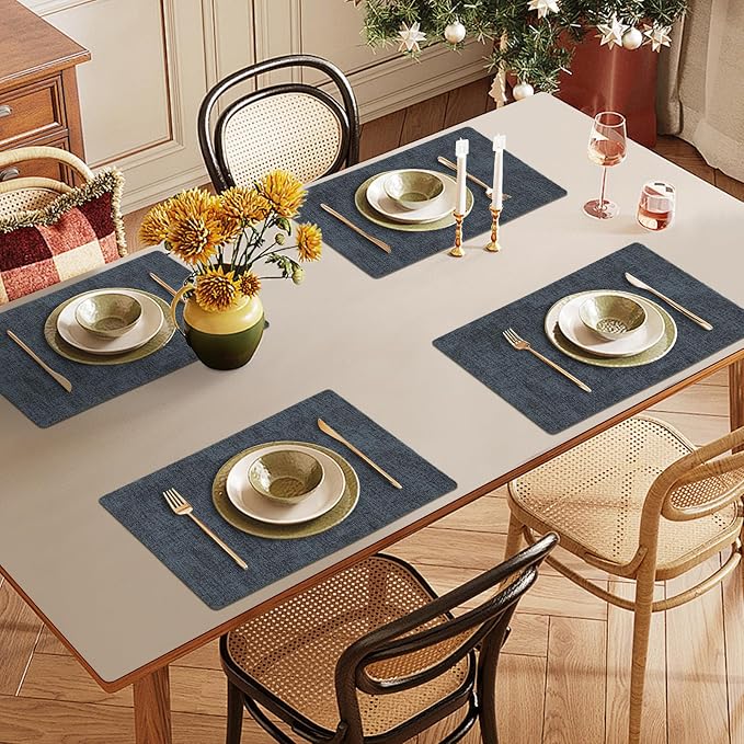 Faux Leather Heat Resistant Placemats Set of 8 – Waterproof Oilproof Wipeable - Image 7