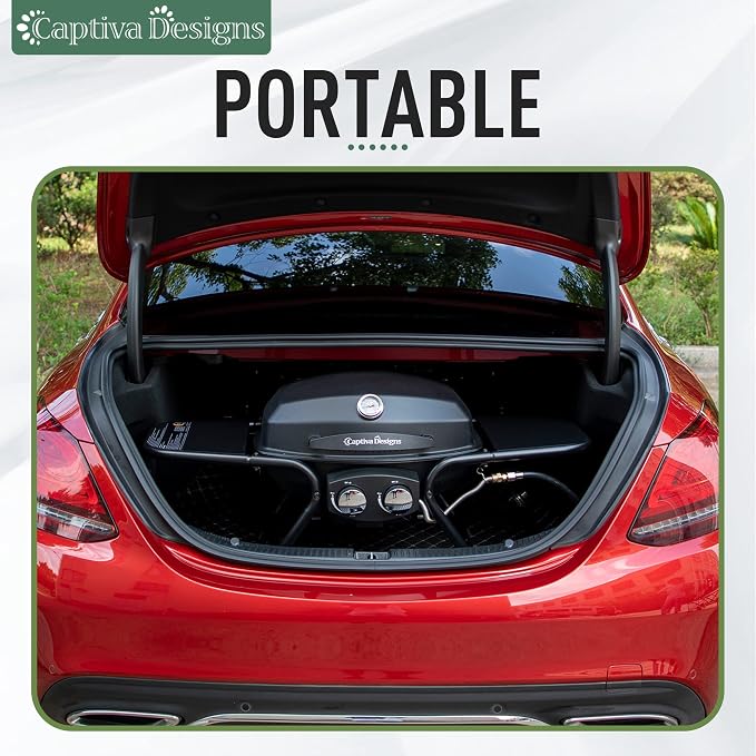 Captiva Designs Portable Propane Grill, 000 BTU Output TableTop Liquid Gas Grill - Image 2