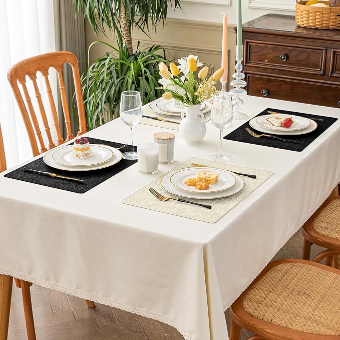Romanstile Reversible Vinyl Placemats Set of 4, Faux Leather 100% Waterproof - Image 7