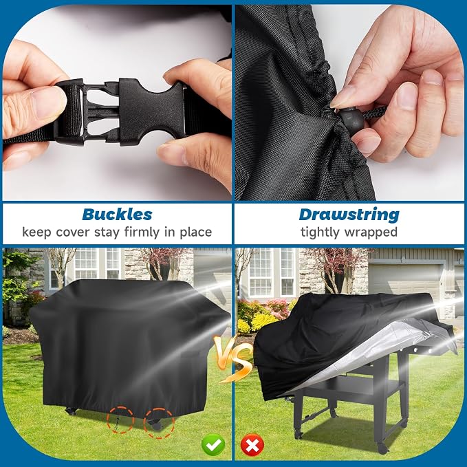 Heavy Duty Waterproof Gas Grill Cover, 76 inch Flat Top Griddle Cover - Image 4