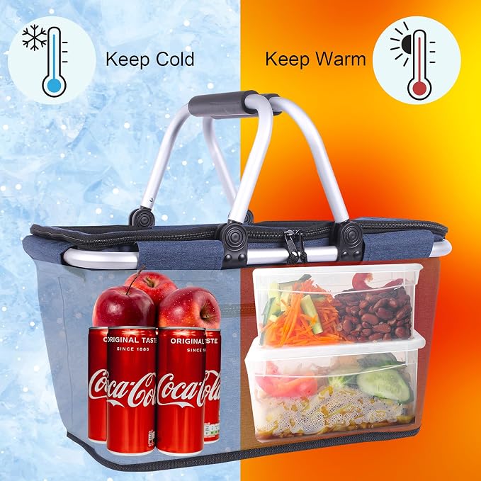 Picnic Basket, SIYUAN Collapsible Shopping Basket - Image 5