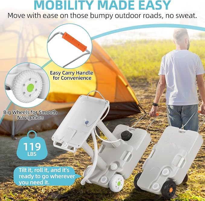 YITAMOTOR 30L Portable Camping Sink, Portable Hand Washing Station 30L Sewage - Image 5