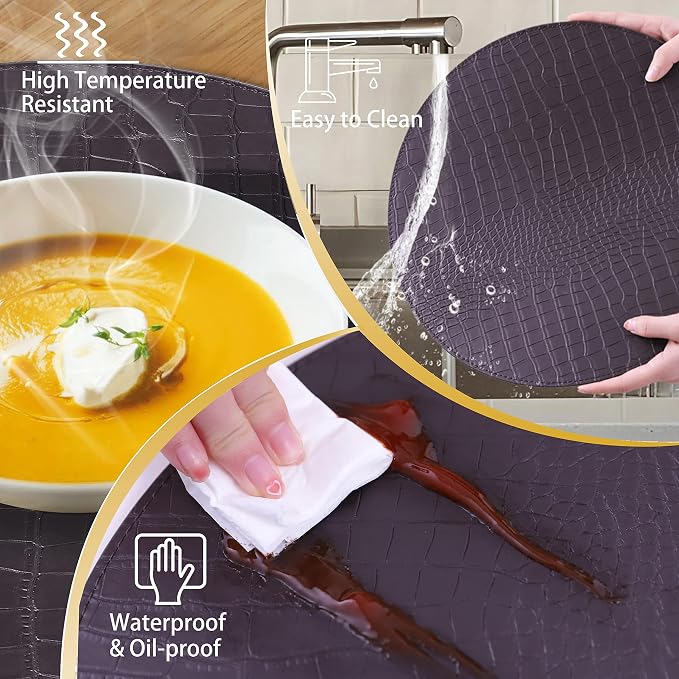 Round Leather Placemats - Image 5