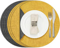 Myir JUN Round Placemats Dual Sided, Faux Leather Place Mats Set of 4 Indoor by MyirJUN