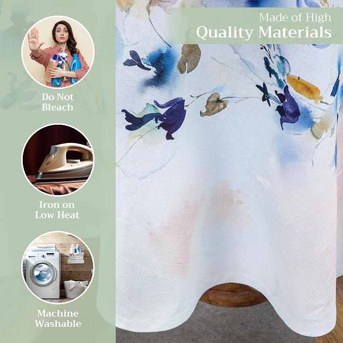 Maison d' Hermine Table Cloth Round Table 100% Cotton 69 Inches Tablecloth - Image 3
