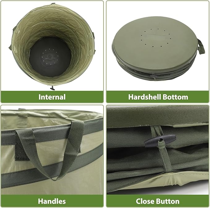 YUDI & GARDEN 45 Gallon Hard Bottom Collapsible Garden Bag, Collapsible Trash - Image 4