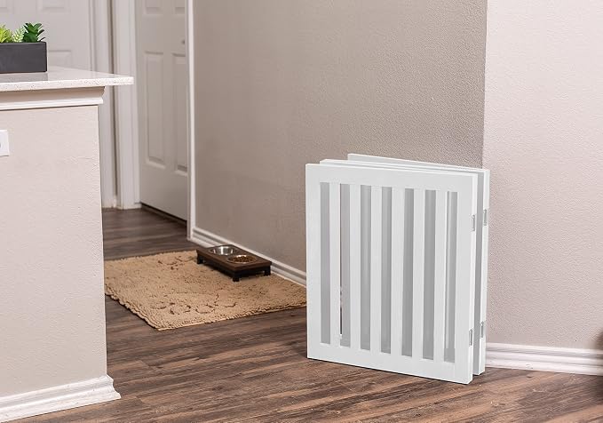 INTERNET'S BEST Dog Gate Indoor Freestanding Pet Barrier, Folding Wood Dog Fence - Image 7
