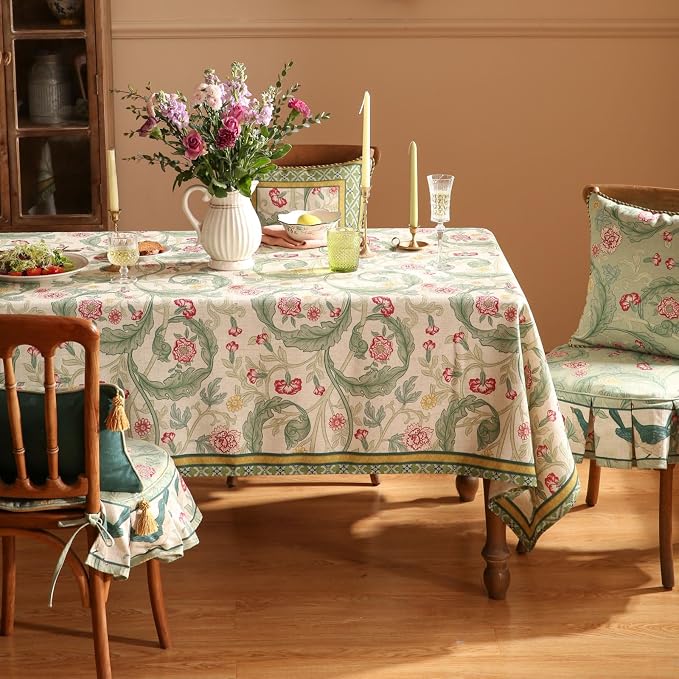 patdrea Designer Green Long Table Cloth - Image 9