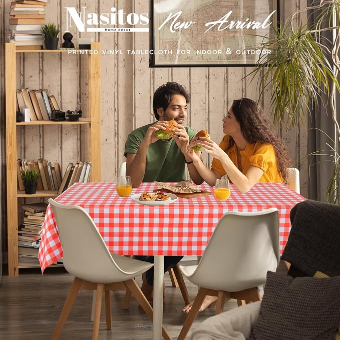 Nasitos 2 Pack Vinyl Table Cloth Flannel Backed 60x102 Inch-Rectangle - Image 6