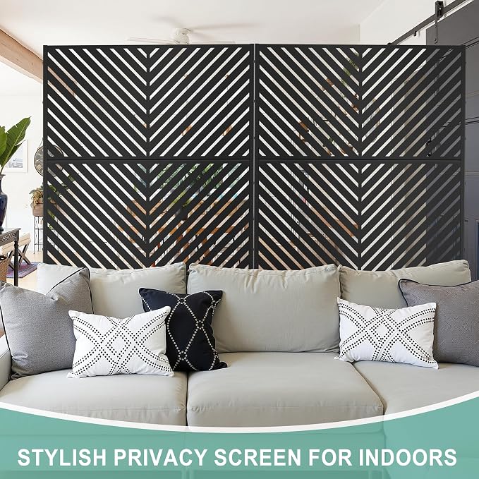 Metal Privacy Screen for Outdoor & Indoor Use, Free Standing Privacy Screen for - Image 6