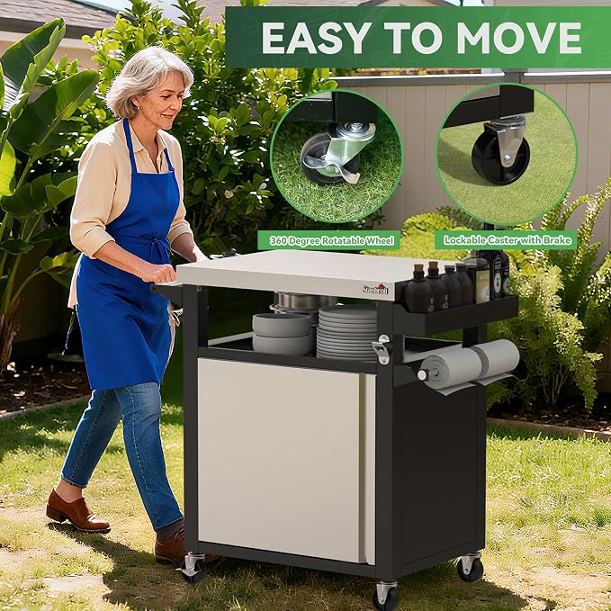 Stanbroil Rolling Grill Table Cart - Image 6