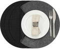 Myir JUN Round Placemats, Dual Sided Faux Leather Place Mats Set of 4 by MyirJUN