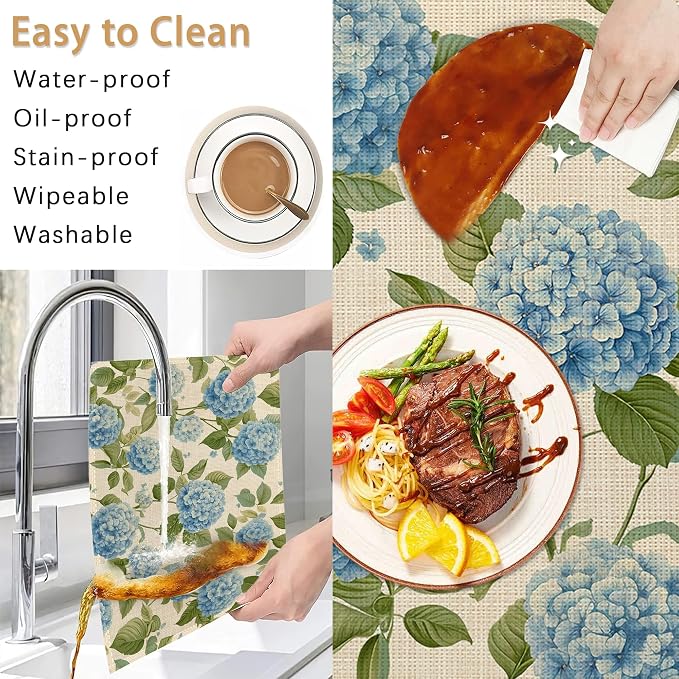 Placemats12x18 Inch, Vintage Floral Kitchen Dining Coffee Table Mats Set of 6 - Image 5