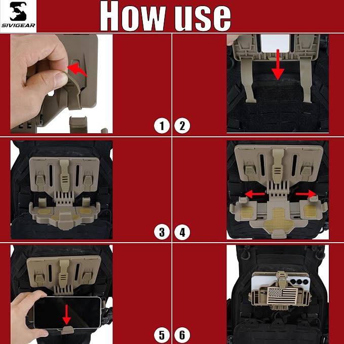 Tactical Phone Holder Available in Full Size Plate Carrier Phone Mount Adjust - Image 6