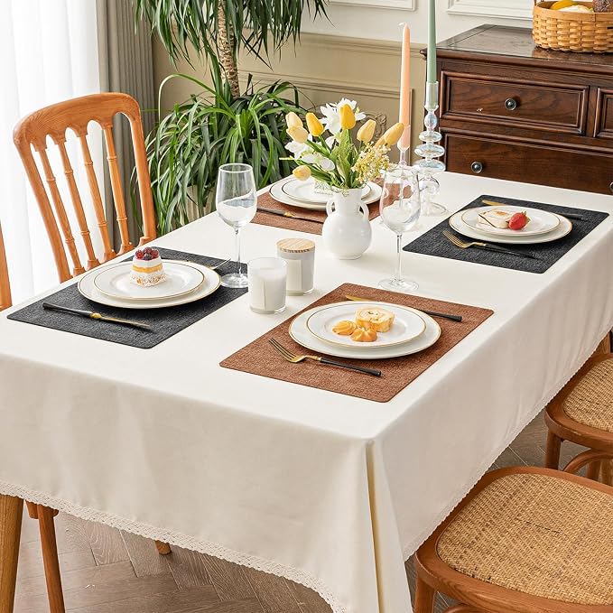 Romanstile Reversible Vinyl Placemats Set of 4, Faux Leather 100% Waterproof - Image 7