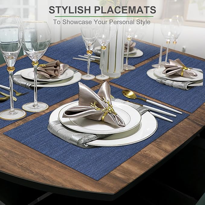 BETEAM Placemats Set of 8, Woven Vinyl Placemat - Image 6