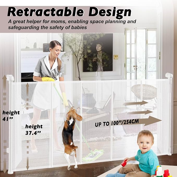 Retractable Baby Gates Dog Gate - Image 2