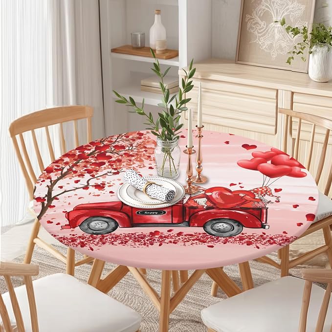 Valentines Day Round Fitted Tablecloth - Image 3