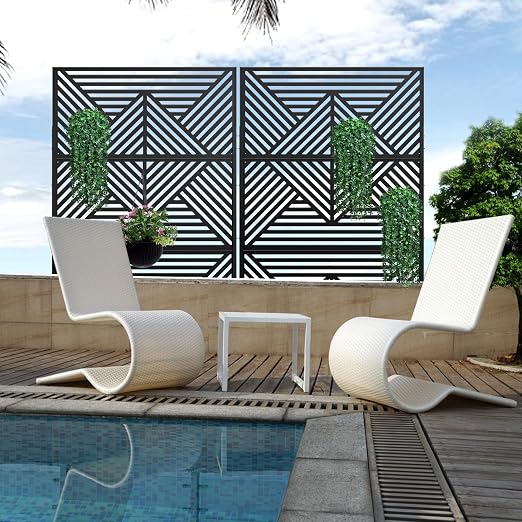 Casaphoria 72" H x 47" W Metal Outdoor Privacy Screen, Freestanding Decorative - Image 10