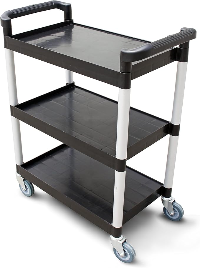 New Star Foodservice 54552 350-Pound Plastic 3-Tier Utility Bus Cart - Image 3