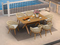 PURPLE LEAF 7 Pieces Outdoor Dining Set All-Weather PE Rattan Outdoor Patio by PURPLELEAF