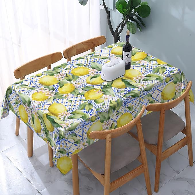 Worltoldb Lemon Tablecloths Polyester Table Cloth - Image 6