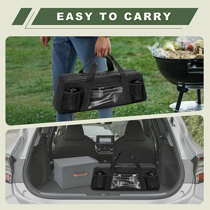 Grill Tool Storage Bag, Outdoor BBQ Utensil Holder - Image 6