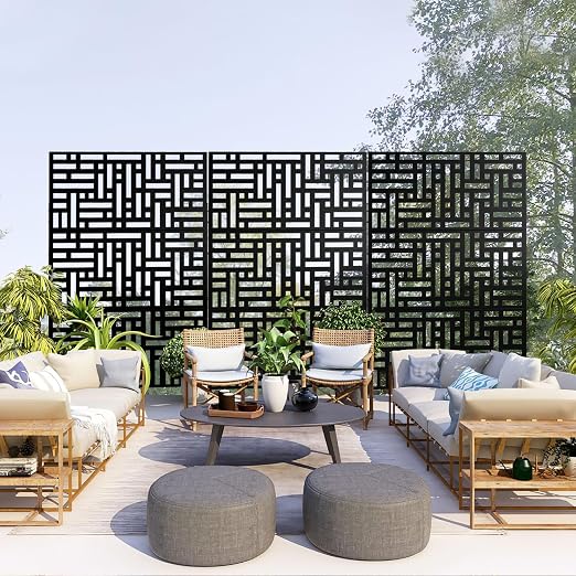 Casaphoria 72" H x 47" W Metal Outdoor Privacy Screen, Freestanding Decorative - Image 5