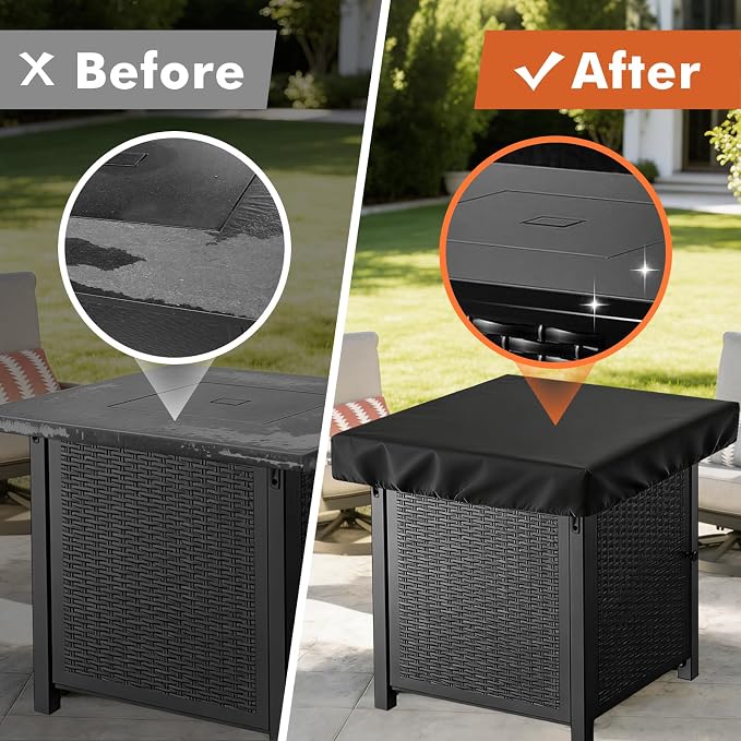 Outdoor Fire Pit Cover Square, Waterproof Fire Pit Cover - Image 6