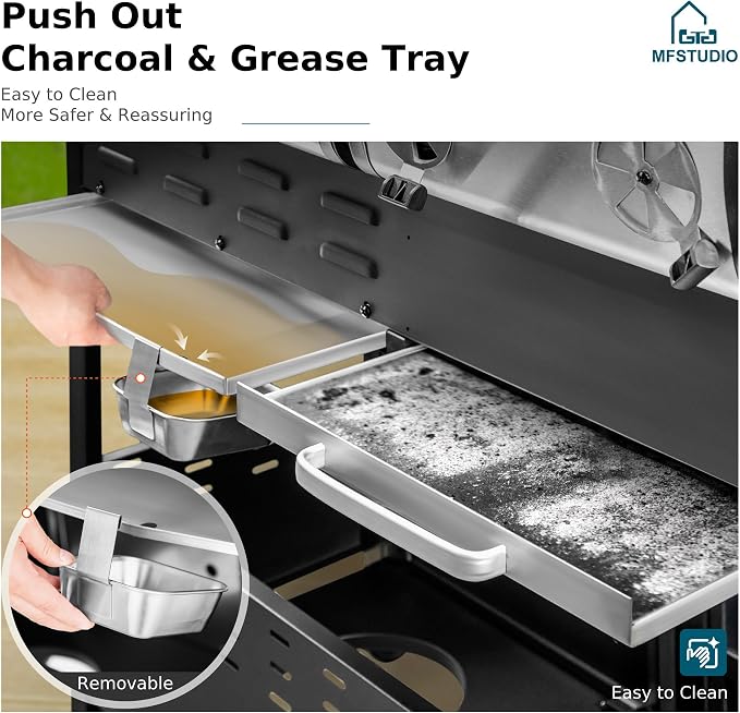 MFSTUDIO 3 In 1 Gas and Charcoal Grill Combo - Image 6