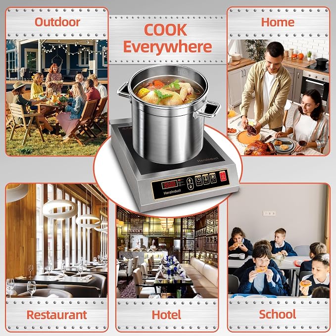Portable Induction Cooktop 208-240V 3500W Commercial Range Countertop Burner - Image 8