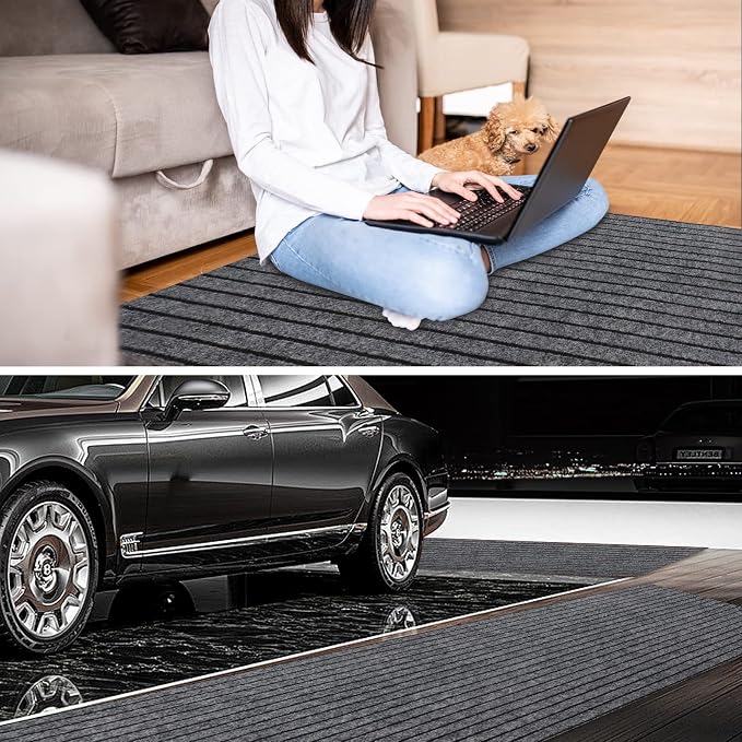 3' x 37' Runner Rugs with Rubber Backing, Indoor Outdoor Utility Carpet Runner - Image 6