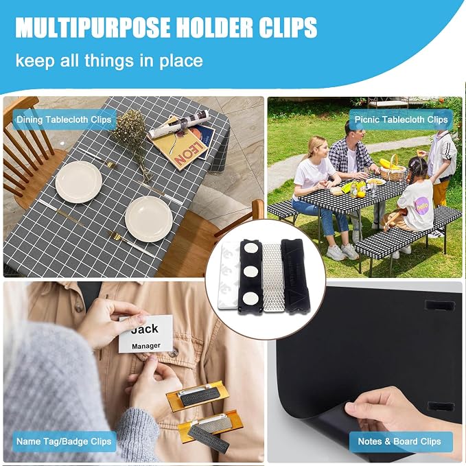 Tablecloth Clips for Thick Tables 6 Pack, Invisible Magnets Picnic Table Cloth - Image 5