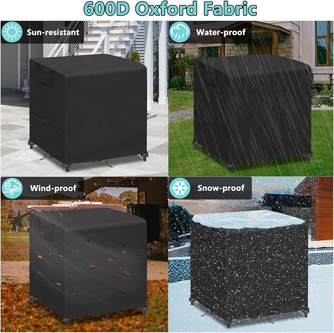 Kovshuiwe 5 Piece Bar Height Patio Dining Set Covers 600D Oxford Fabric - Image 7