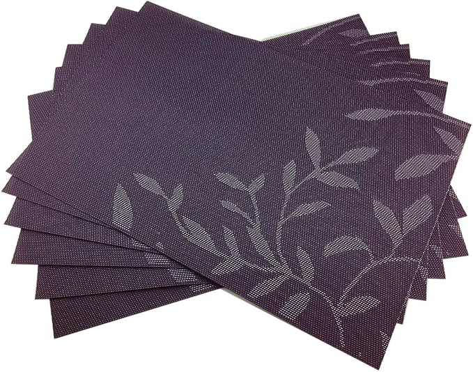 Gugrida Place Mats PVC Set of 6, Table Placemats Set of 6 PVC Woven Vinyl Place by Unknown