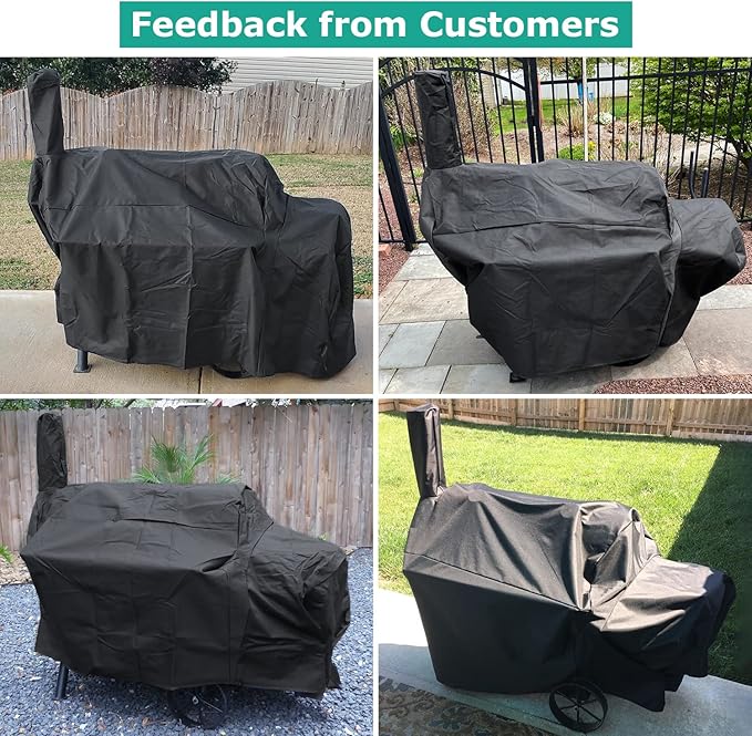 SunPatio Offset Smoker Cover, Outdoor Heavy Duty Waterproof Grill Cover - Image 3