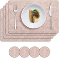 MOSAYT Faux Leather Placemats Set of 6, Heat Resistant Vinyl Place Mats by MOSAYT