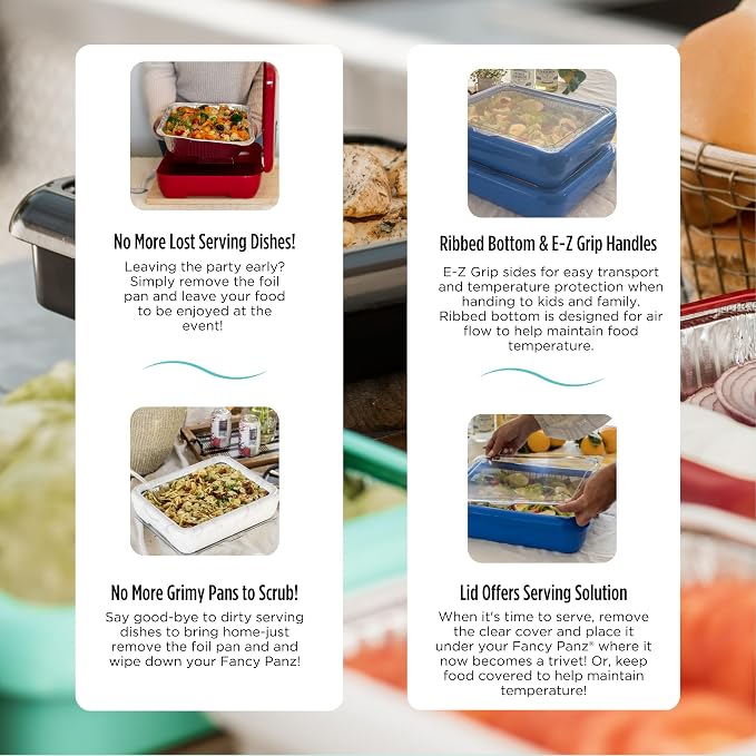 Fancy Panz - Aqua Classic Aluminum Foil Pan Carrier - Elevated Food Serving - Image 5