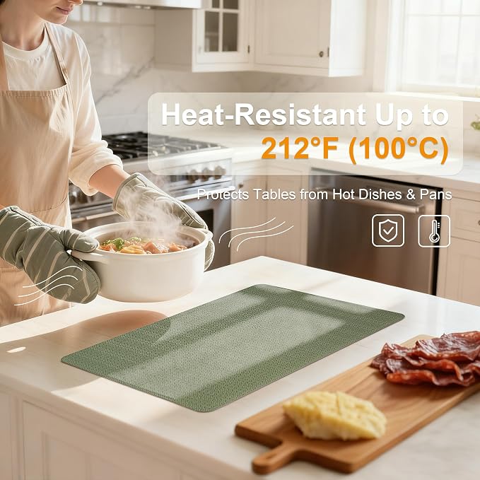 Faux Leather Placemats Set of 4 – 17x12 Inch Vinyl Table Mats, Heat Resistant - Image 7