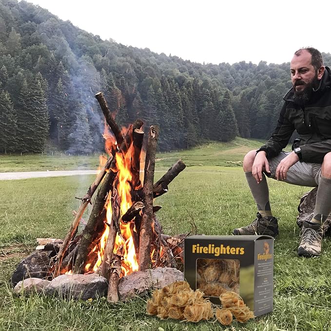 Stanbroil 32 pcs Fire Starters, Natural Charcoal Fire Starters Super Fast - Image 5