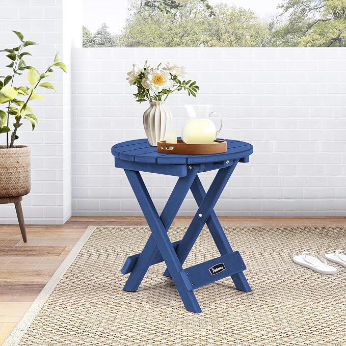 FUNBERRY Outdoor Folding Adirondack Side Table, No Assembly Portable Patio End - Image 2